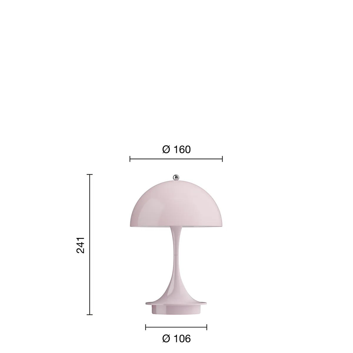 Louis Poulsen Panthella 160 Portable V3, Opal Pale Rose