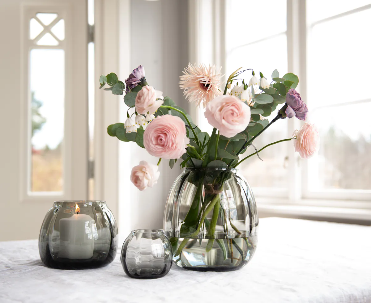 Hadeland Ella vase 140mm, røkgrå