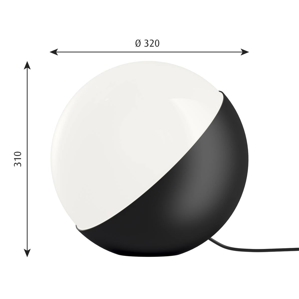 Louis Poulsen VL Studio 320 Bord/Gulvlampe, Sort