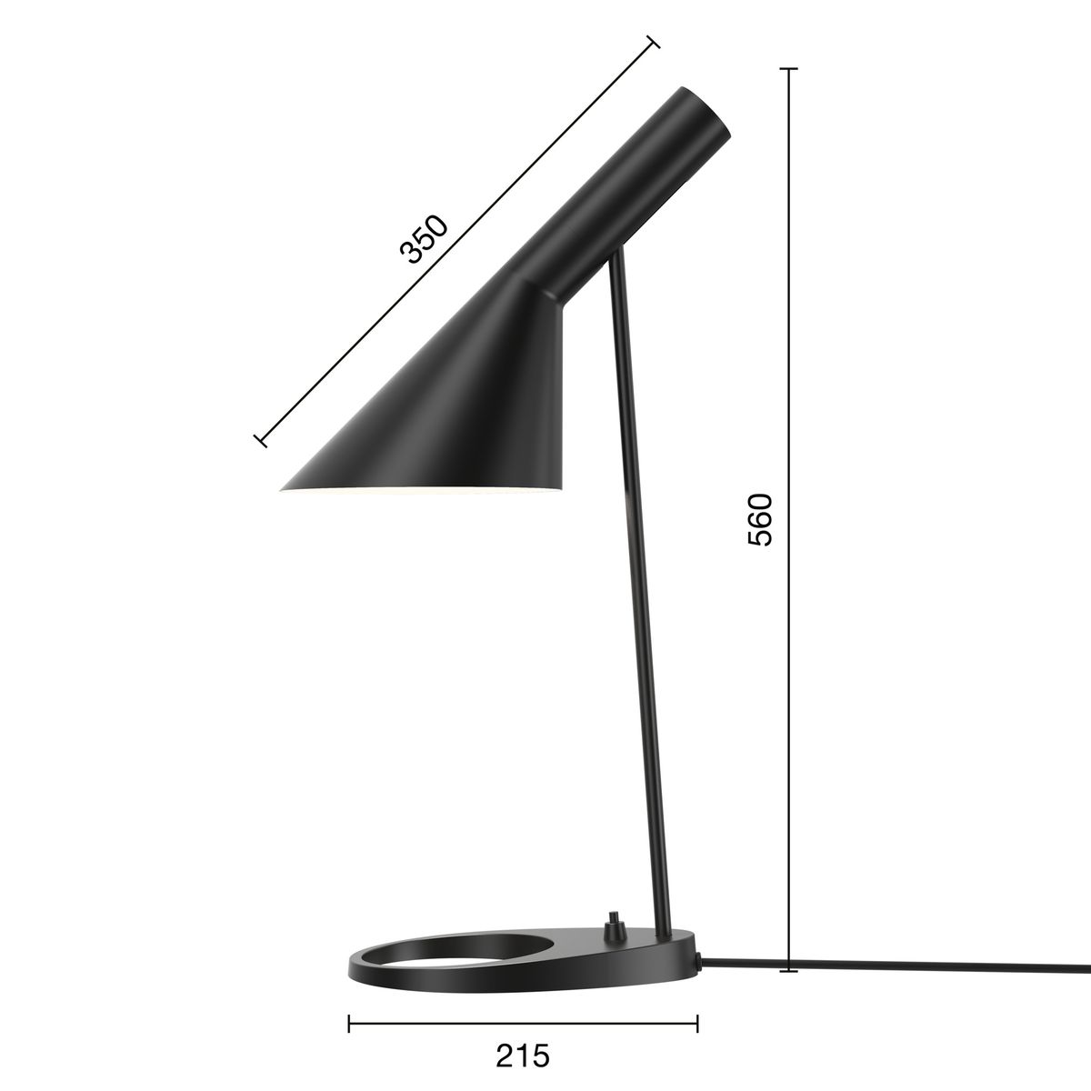 Louis Poulsen AJ Bordlampe, Sort