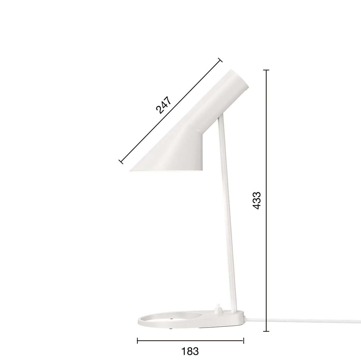 Louis Poulsen AJ Mini Bordlampe, Hvit utstilling