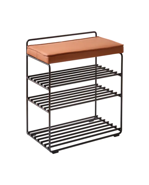 Hovedbilde Maze Lower East Seat Skohylle/Benk, Sort/Cognac 