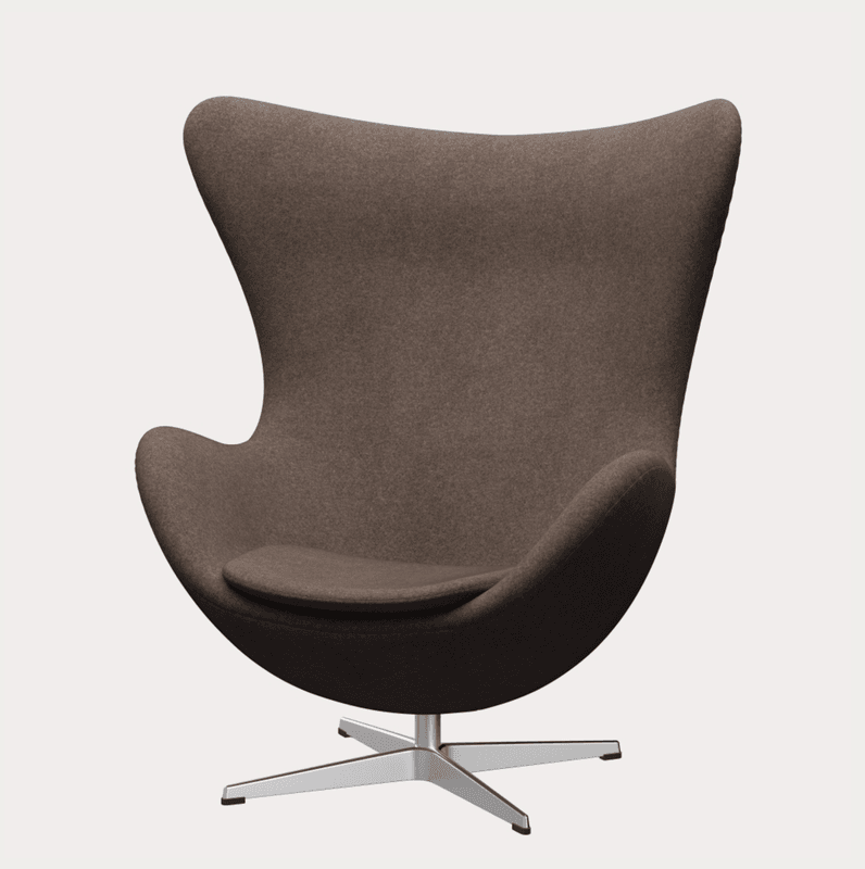 Fritz Hansen Egget Lenestol inkl fotskammel, Divina Melange